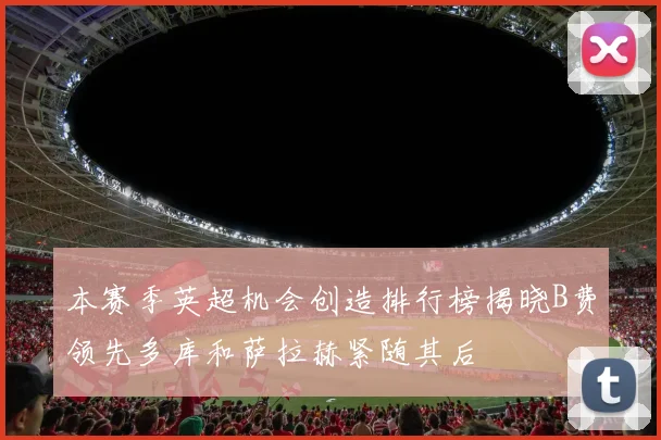 本赛季英超机会创造排行榜揭晓B费领先多库和萨拉赫紧随其后